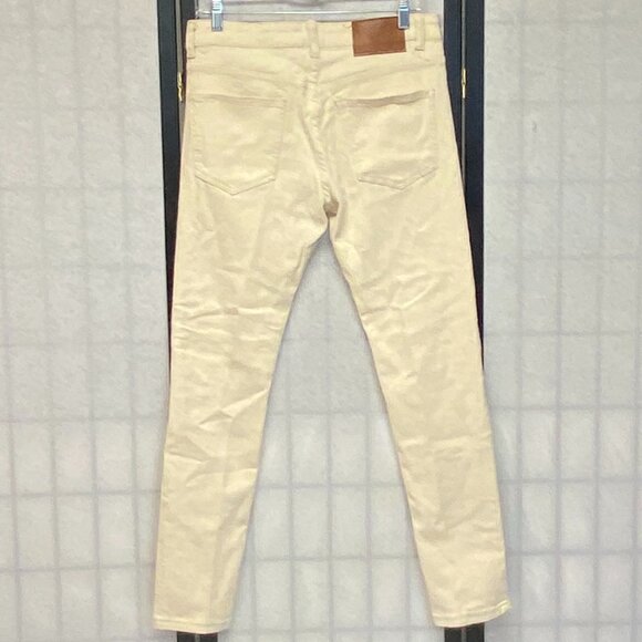 Freehold Mid Rise Cream Distressed Skinny Denim Jeans NWOT 30 Zip Pocket Stretch - Picture 2 of 14